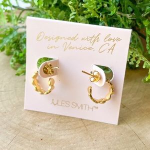 Jules Smith Gold Huggie Hoop Earrings Minimal NEW